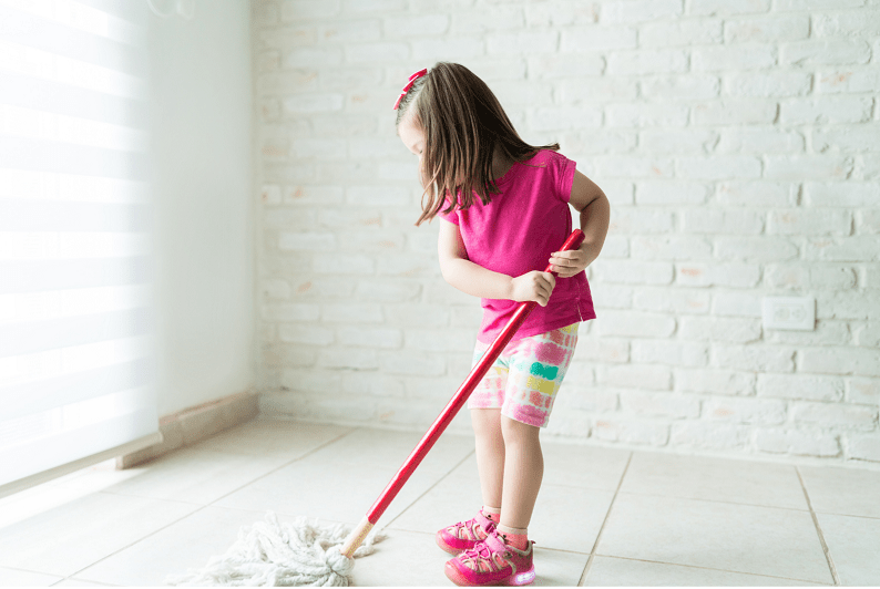 How to get kids to mop the floor