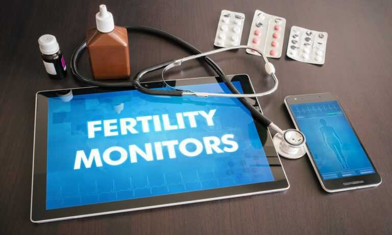 Fertility monitors (menstrual cycle related) medical concept on
