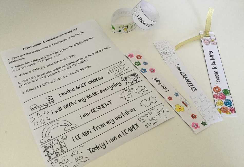 Affirmation Bracelets Bookmarks Mummy And Child